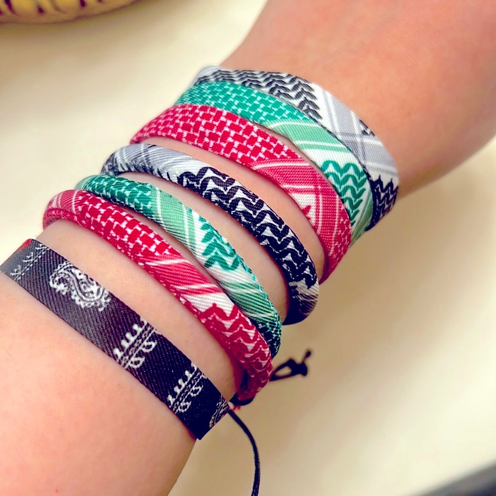 Palestinian Keffiyeh Bracelet handmade 7 pieces set